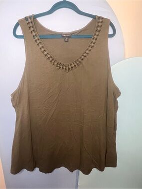 Torrid | Olive Green Braided V-Neck Tank Top | Size 4X